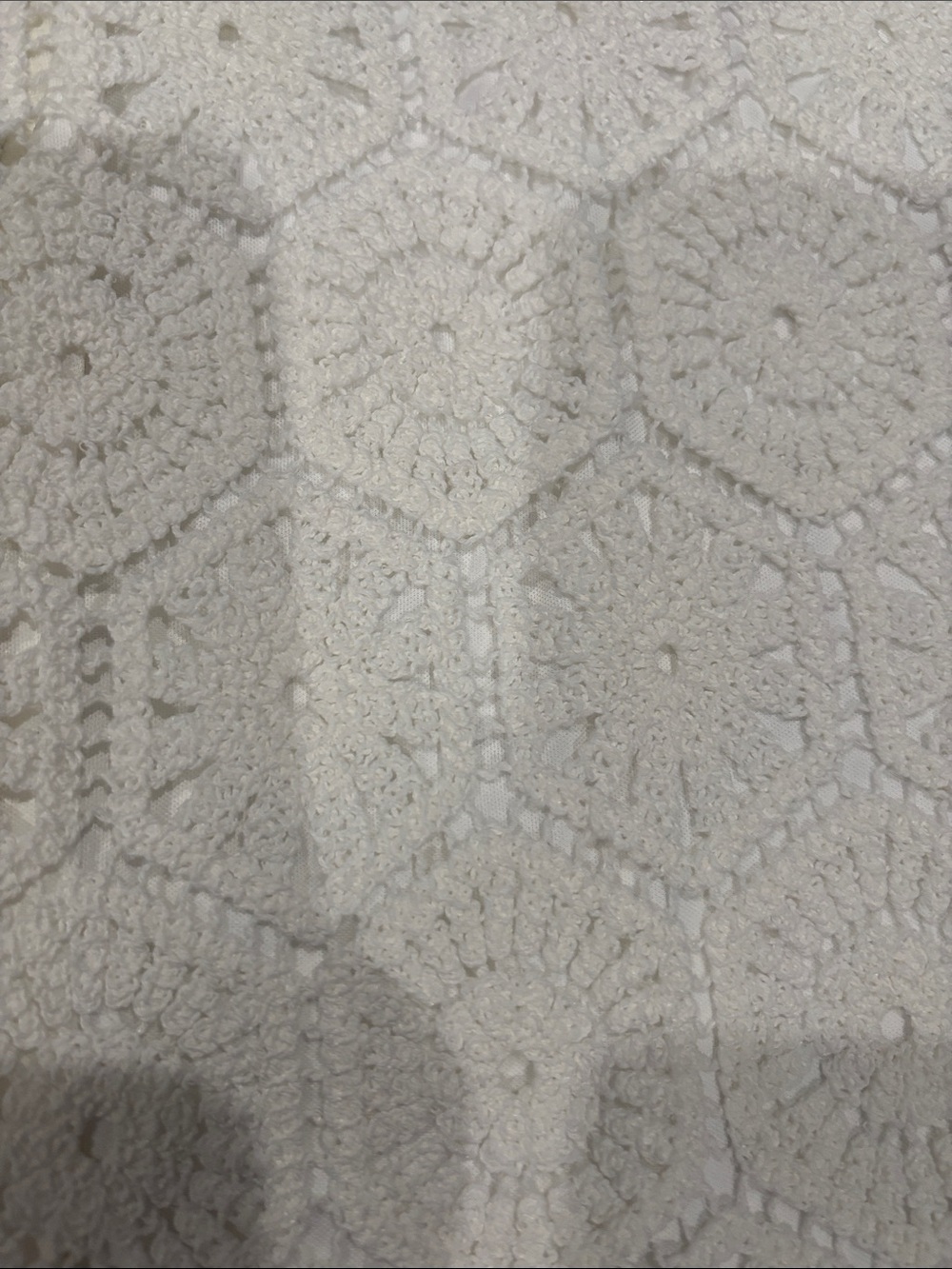 New York & Company White Crochet Hexagon Midi Skirt - Picture 3 of 6